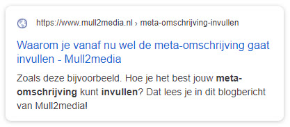 Meta omschrijving invullen door Mull2media Meta-omschrijving - Mull2media
