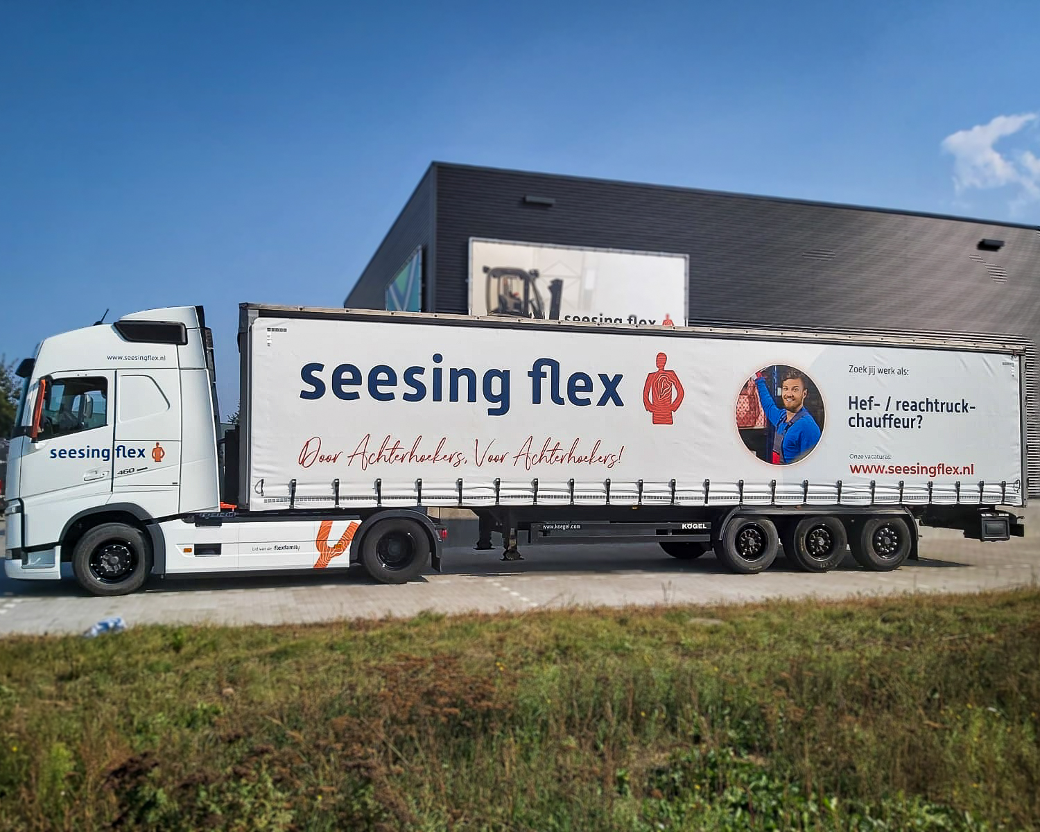 Vrachtwagenbelettering voor Seesing flex door Mull2media