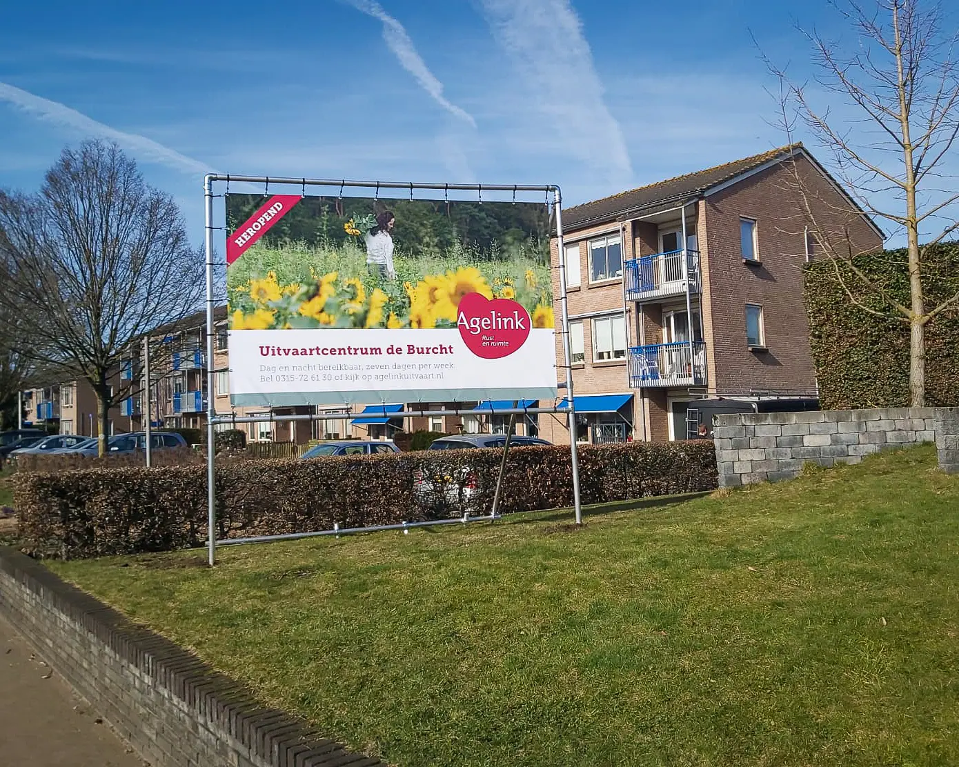 Spandoek voor Agelink Uitvaartcentrum door Mull2media