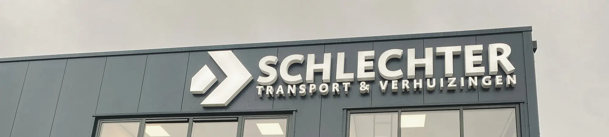 Schlechter Transport & Verhuizingen gevelreclame door Mull2media